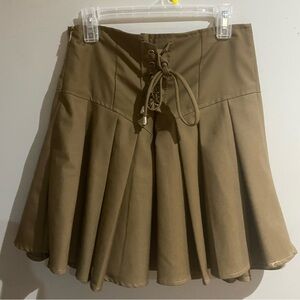 Brown Lace-Up Women's Skirt